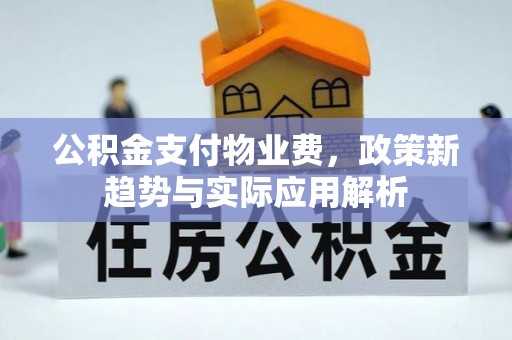 通海公积金支付物业费，政策新趋势与实际应用解析