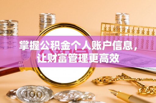 通海掌握公积金个人账户信息，让财富管理更高效