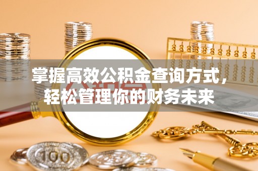 通海掌握高效公积金查询方式，轻松管理你的财务未来